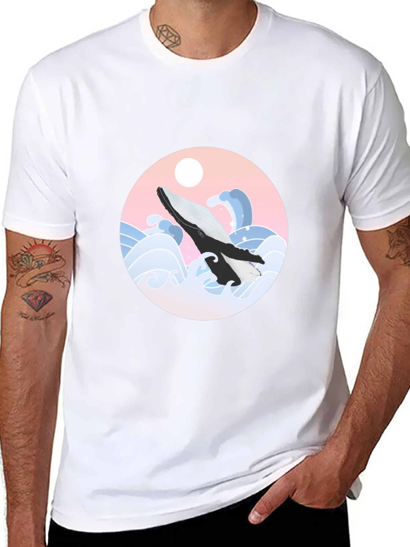 Whale Wave Graphic Tee - Stylish Comfort