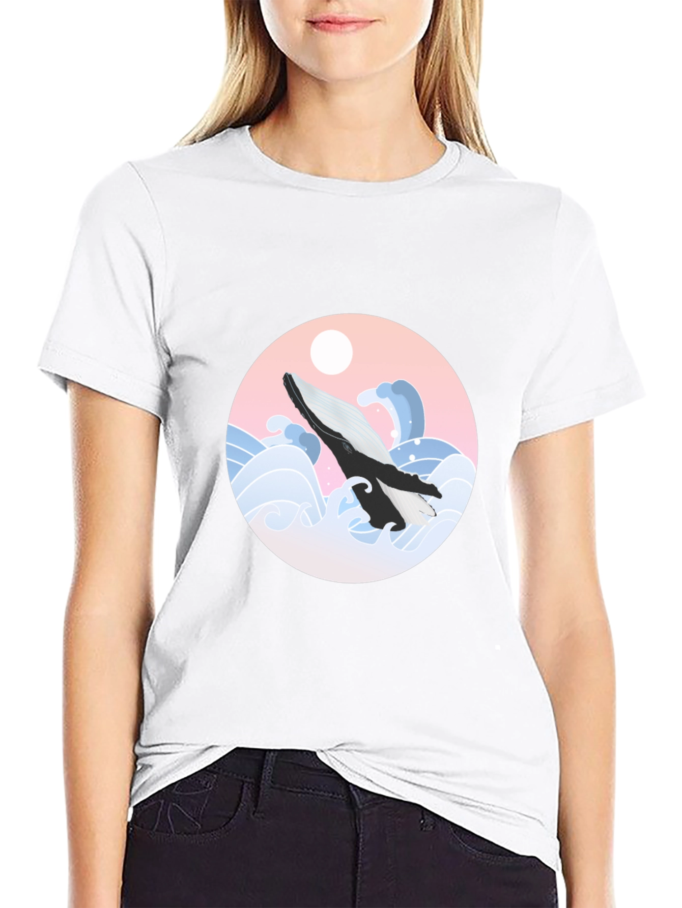 Whale Wave Graphic Tee - Stylish Comfort