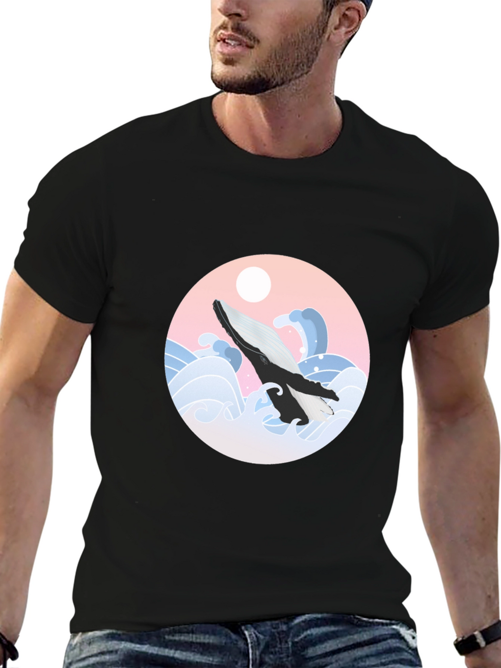 Whale Wave Graphic Tee - Stylish Comfort