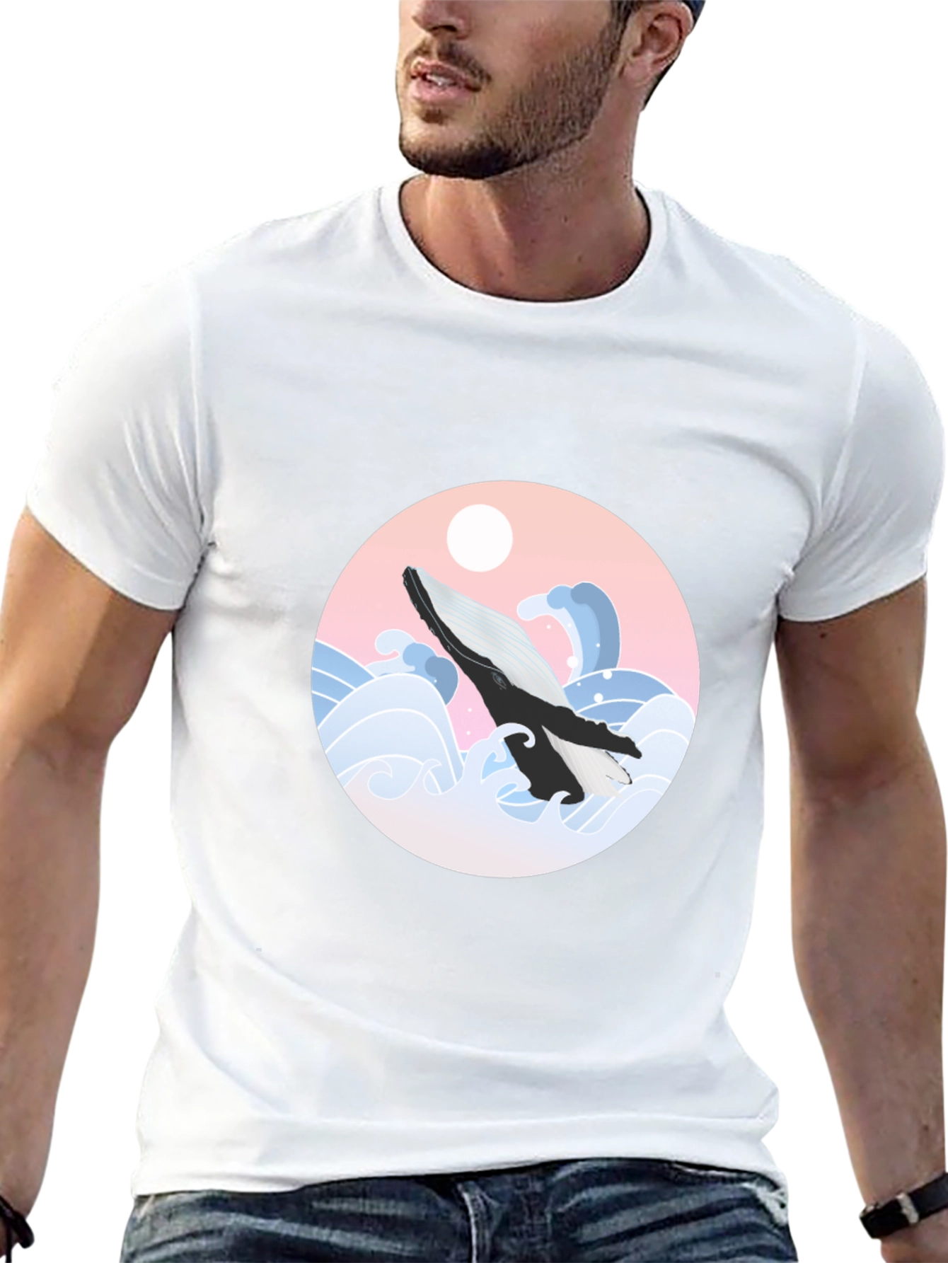 Whale Wave Graphic Tee - Stylish Comfort