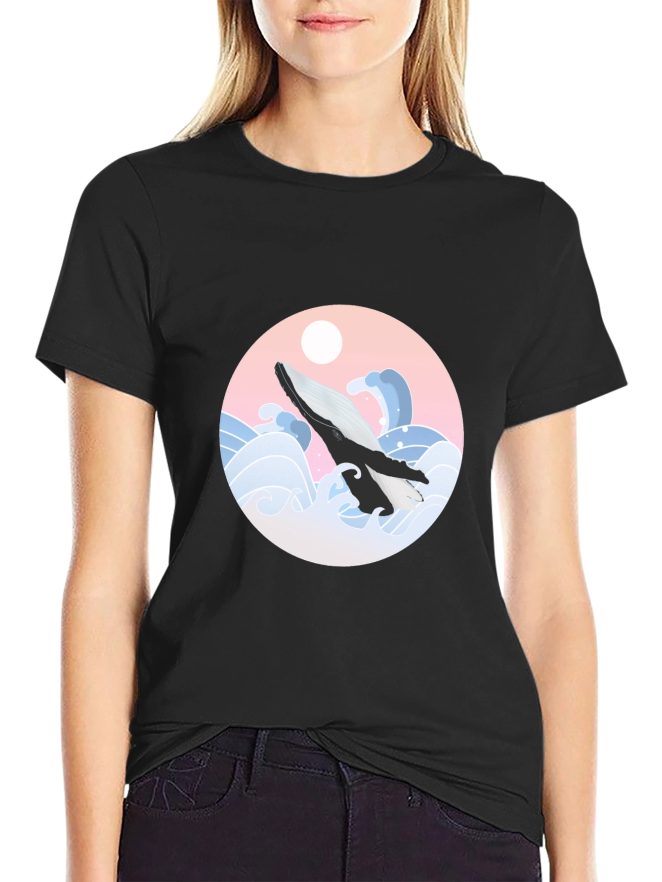 Whale Wave Graphic Tee - Stylish Comfort