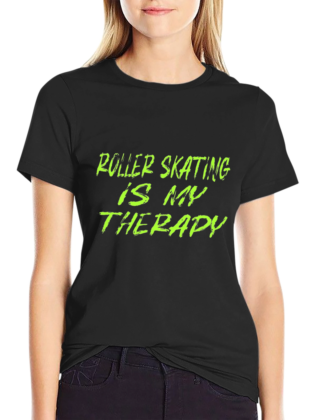 Roller Skating Therapy T-Shirt - Black Graphic Tee