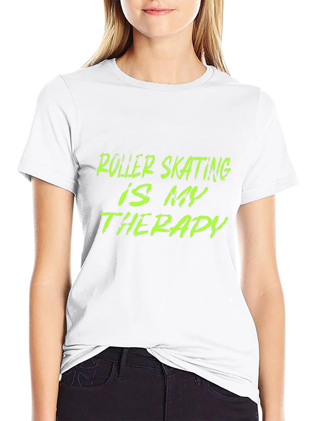 Roller Skating Therapy T-Shirt - Black Graphic Tee