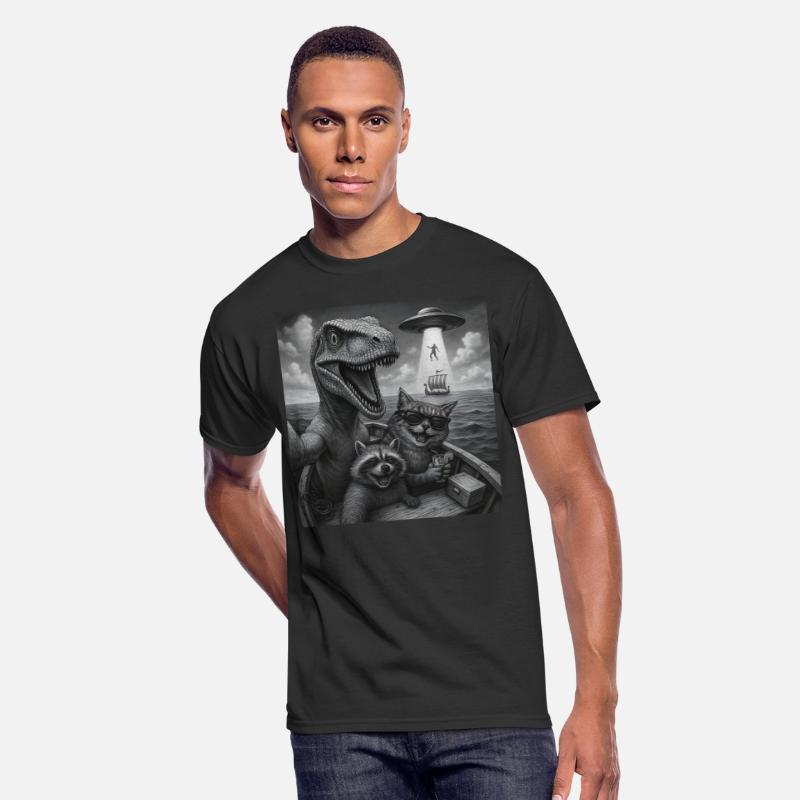 Dinosaur Cat Raccoon UFO Selfie Viking Abduction B