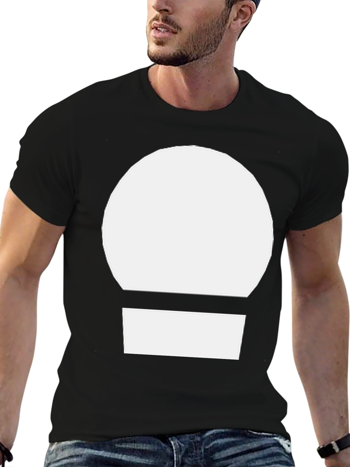 Minimalist Graphic Tee - White Circle Design