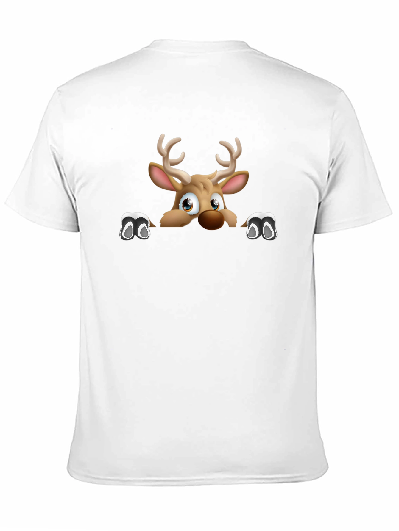 Cartoon Deer Graphic Black T-Shirt