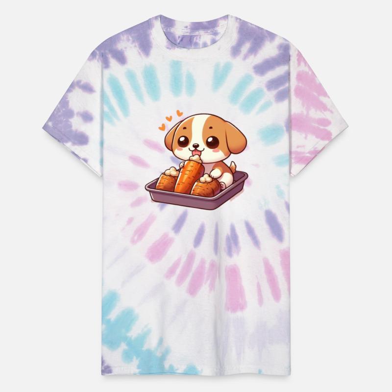Dog eating a baked sweet potato