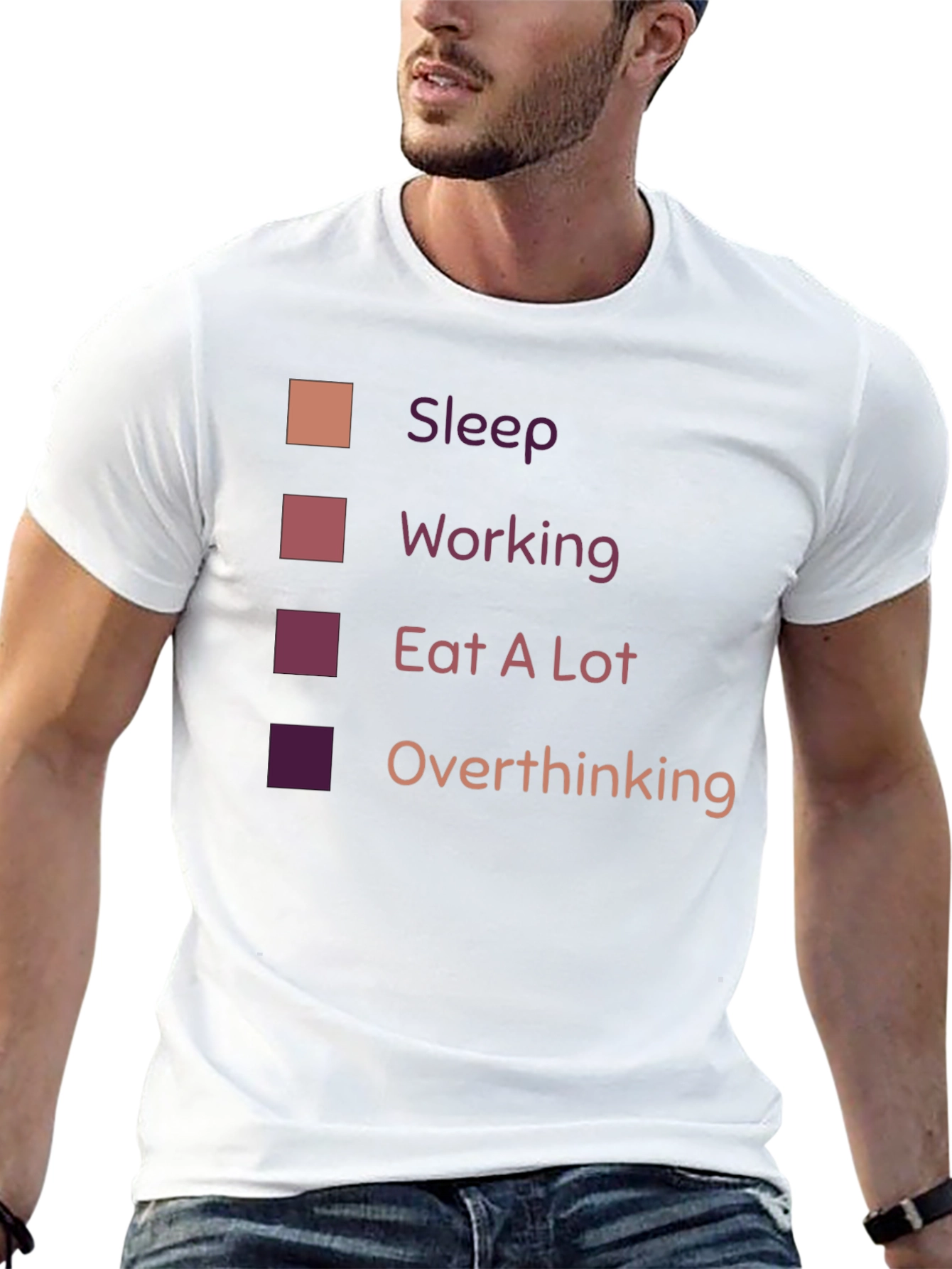 Sleep Working Eat A Lot Overthinking T-Shirt