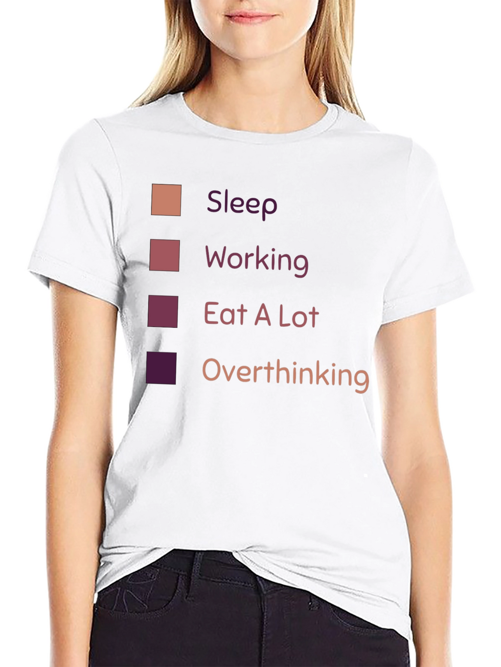 Sleep Working Eat A Lot Overthinking T-Shirt