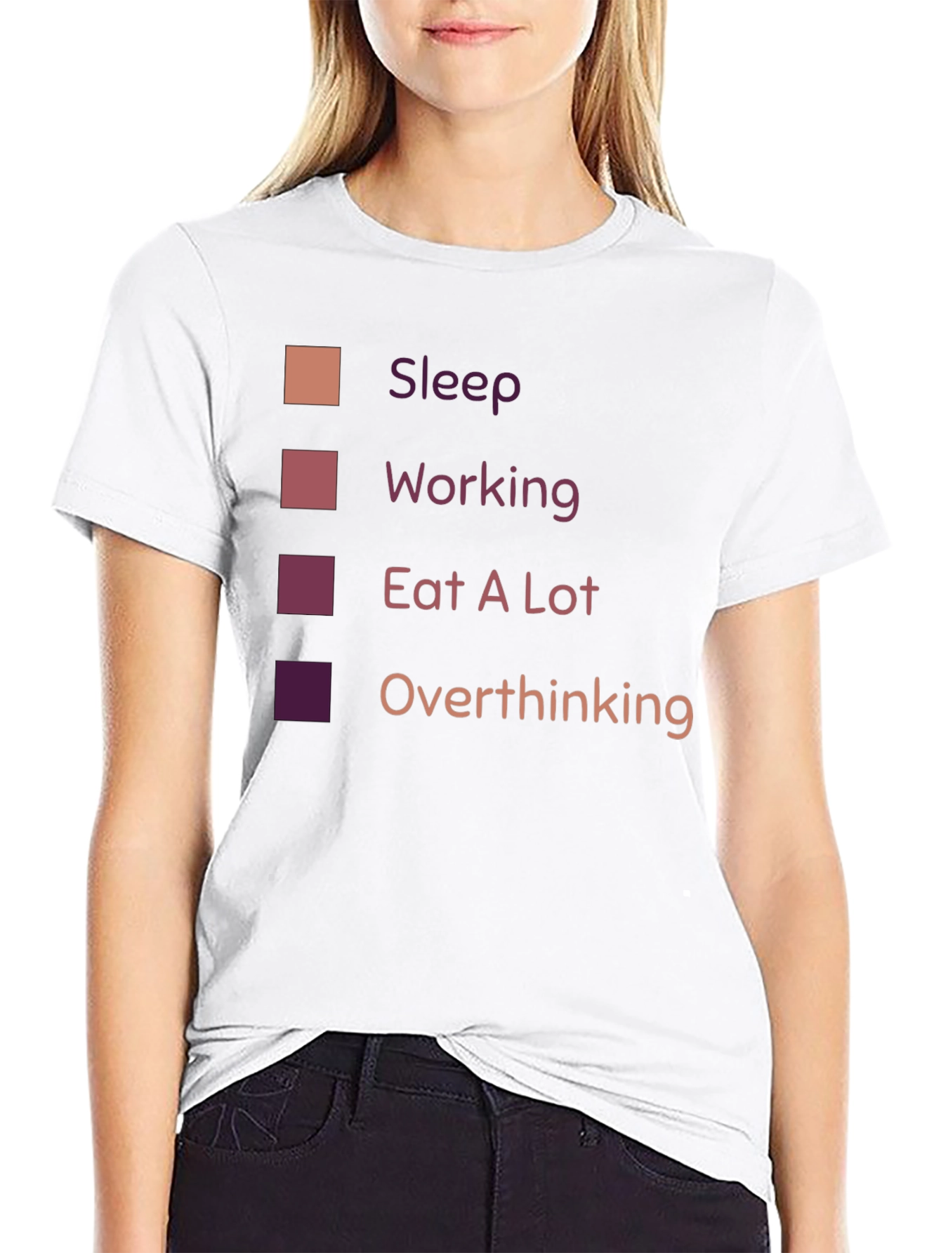 Sleep Working Eat A Lot Overthinking T-Shirt