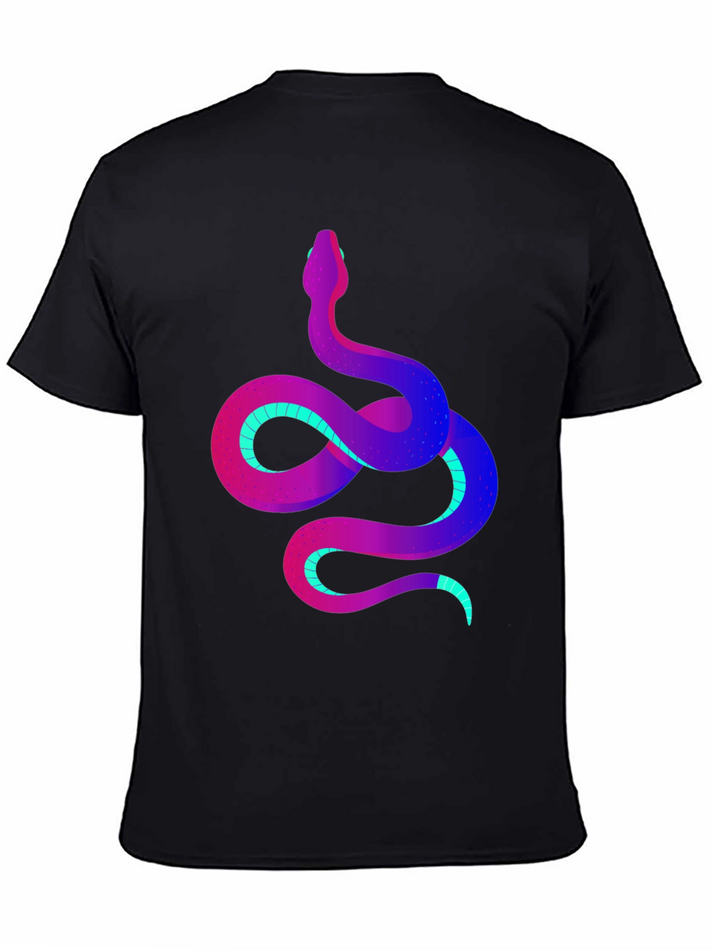 Vibrant Snake Graphic Tee - Stylish Mens Black T-Shirt