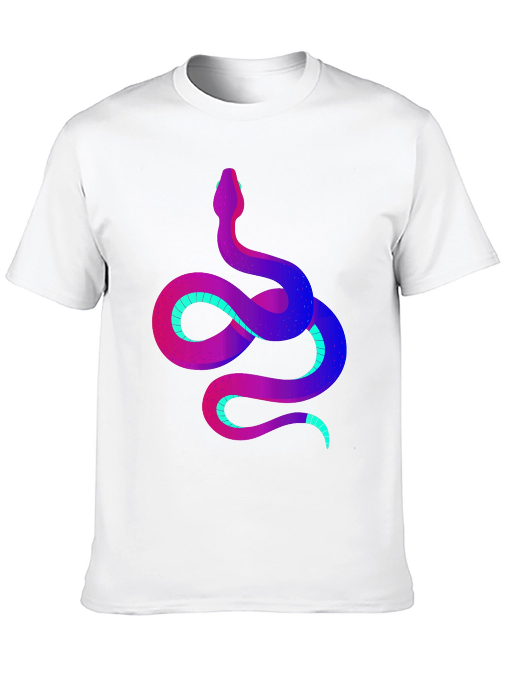 Vibrant Snake Graphic Tee - Stylish Mens Black T-Shirt