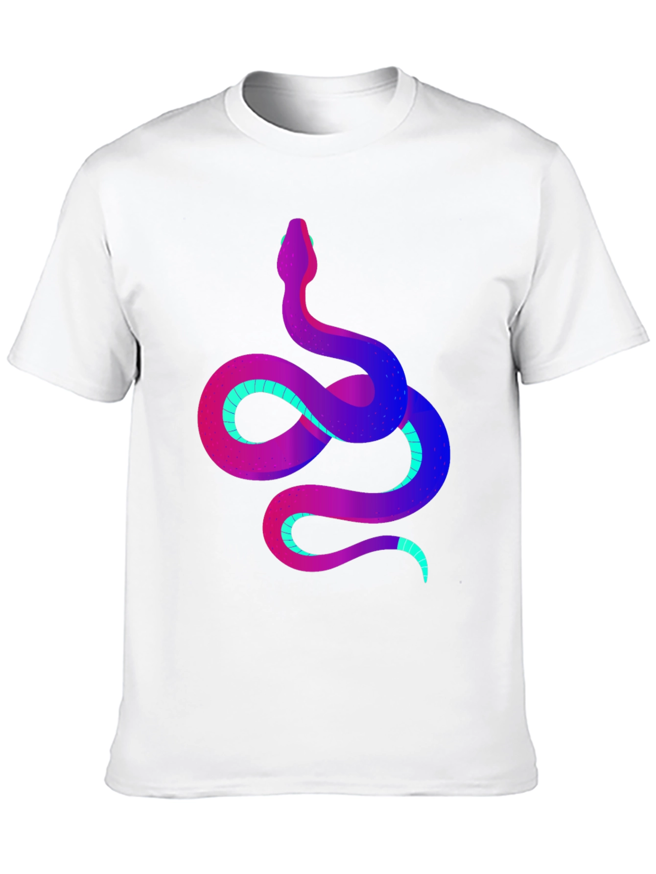 Vibrant Snake Graphic Tee - Stylish Mens Black T-Shirt