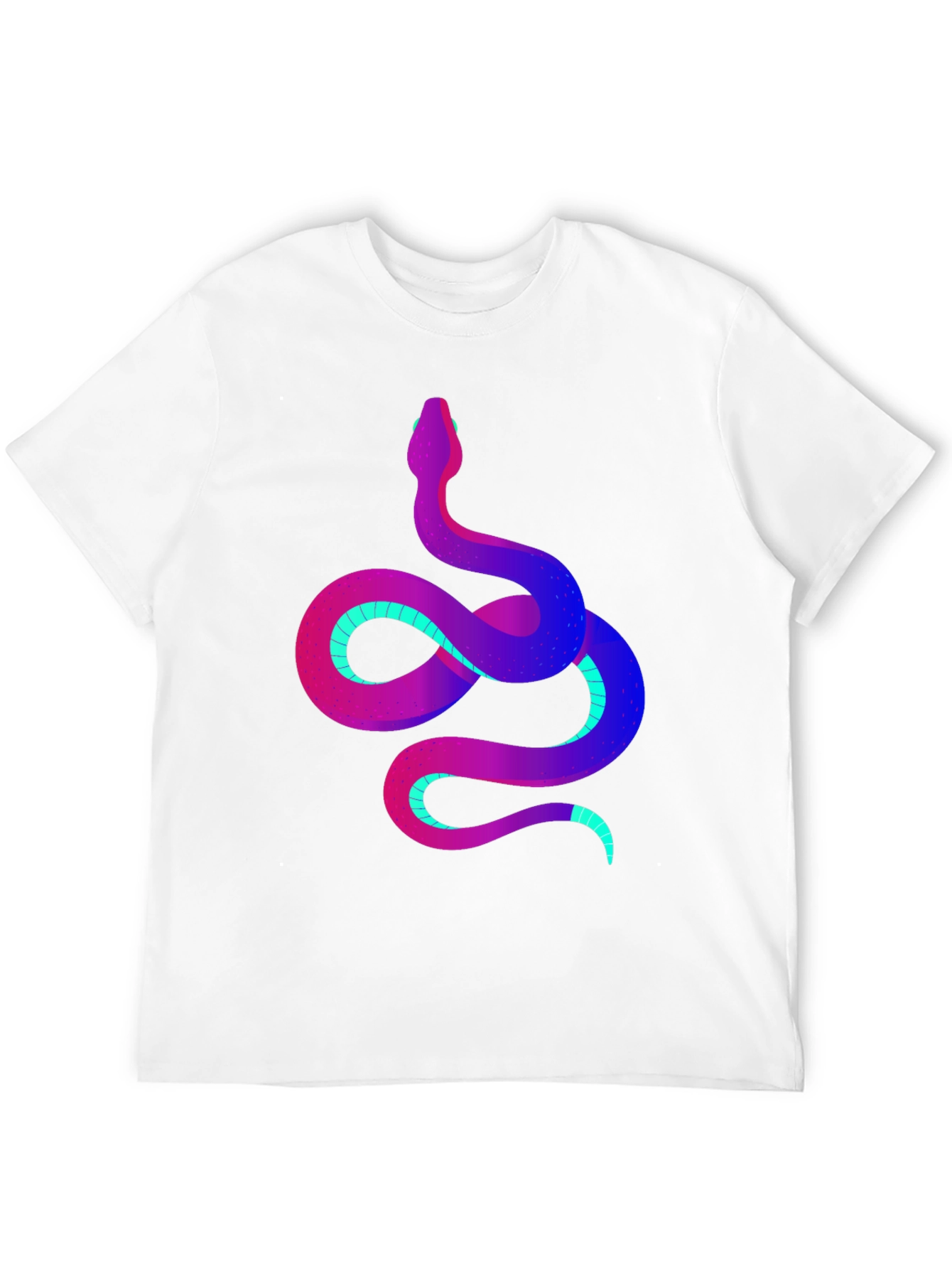 Vibrant Snake Graphic Tee - Stylish Mens Black T-Shirt