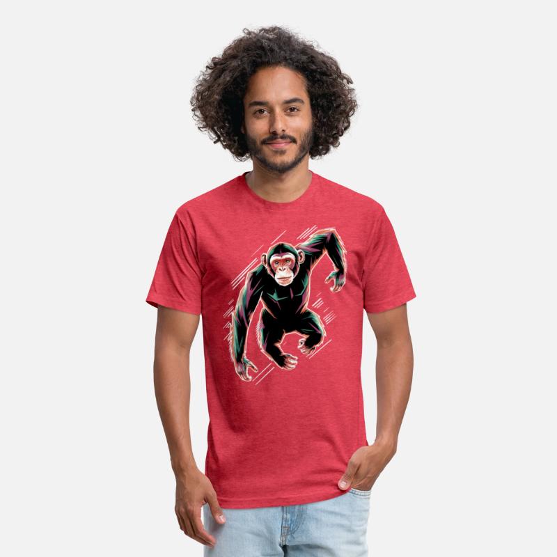 Dynamic Chimpanzee Portrait Leaping Through