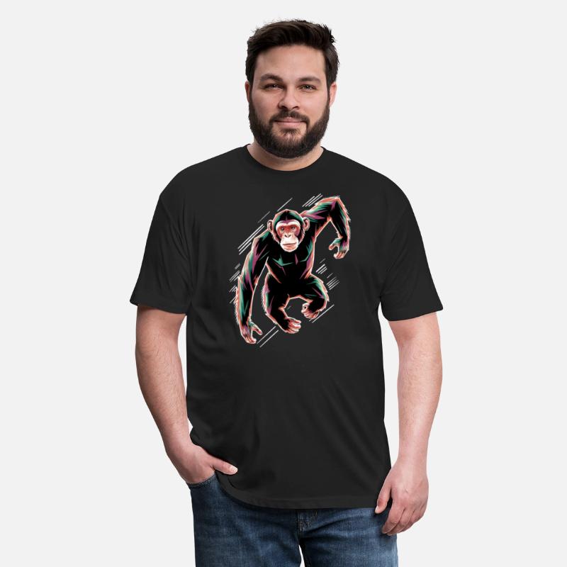 Dynamic Chimpanzee Portrait Leaping Through