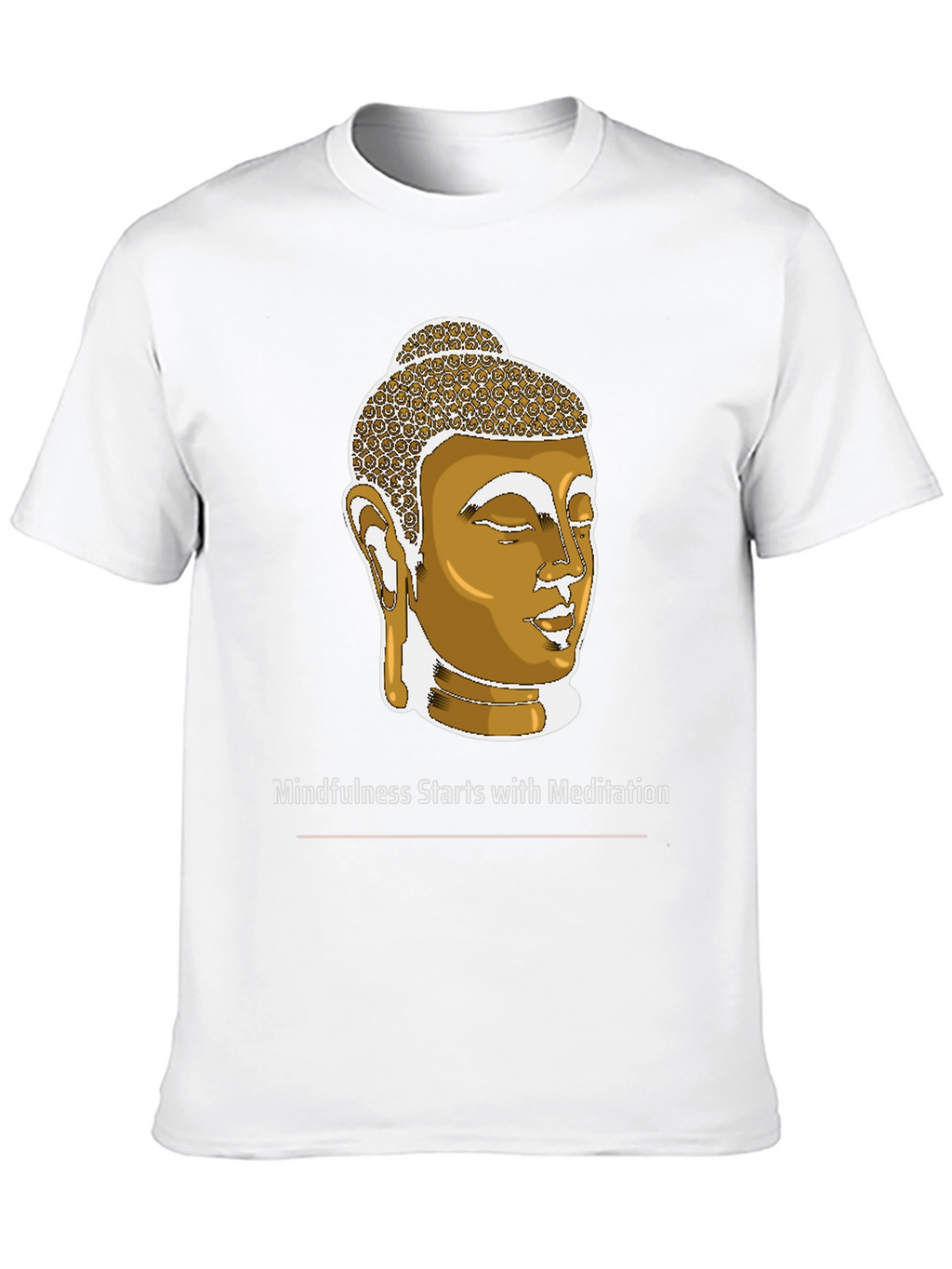 Mindfulness Meditation Buddha Head Black T-Shirt