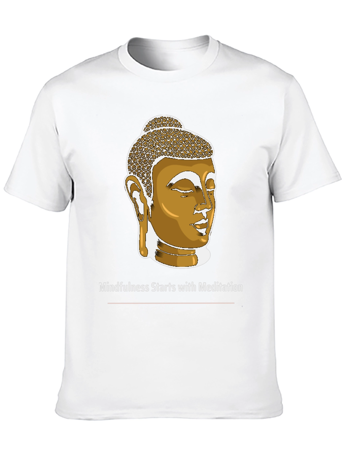 Mindfulness Meditation Buddha Head Black T-Shirt