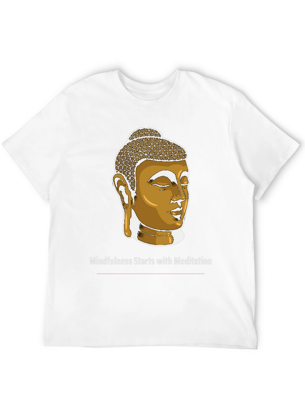 Mindfulness Meditation Buddha Head Black T-Shirt