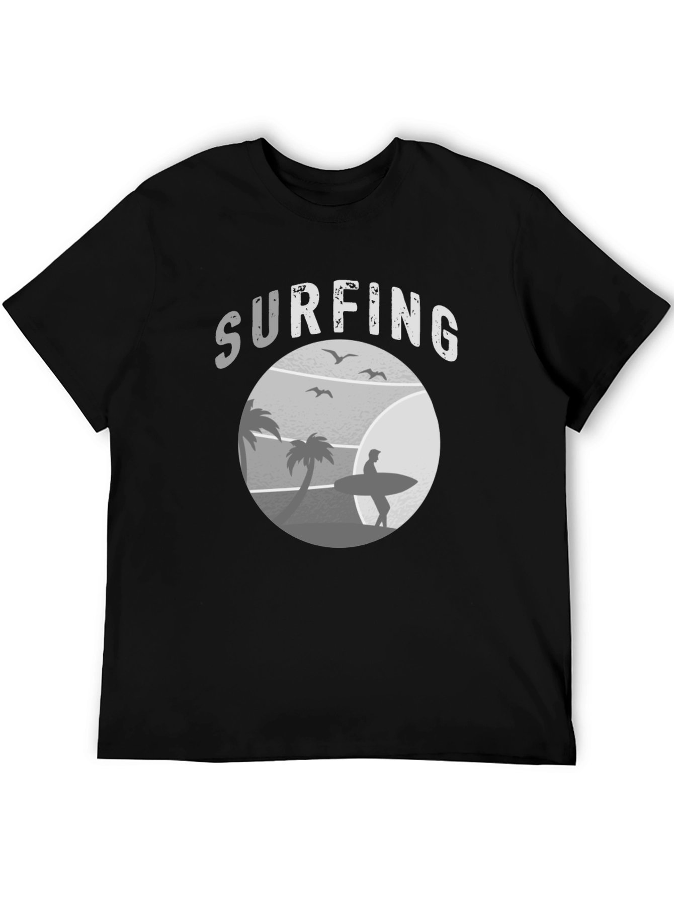 Surfing Scene Graphic Tee | Black