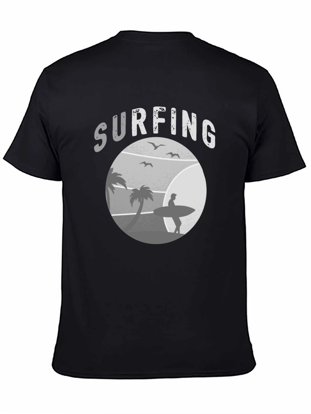 Surfing Scene Graphic Tee | Black