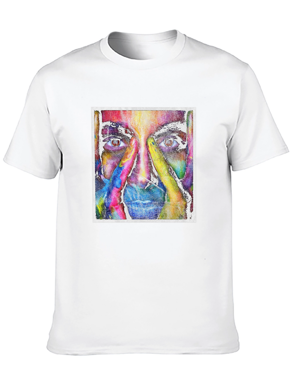 Abstract Face Graphic Tee - Unique Artistic Design