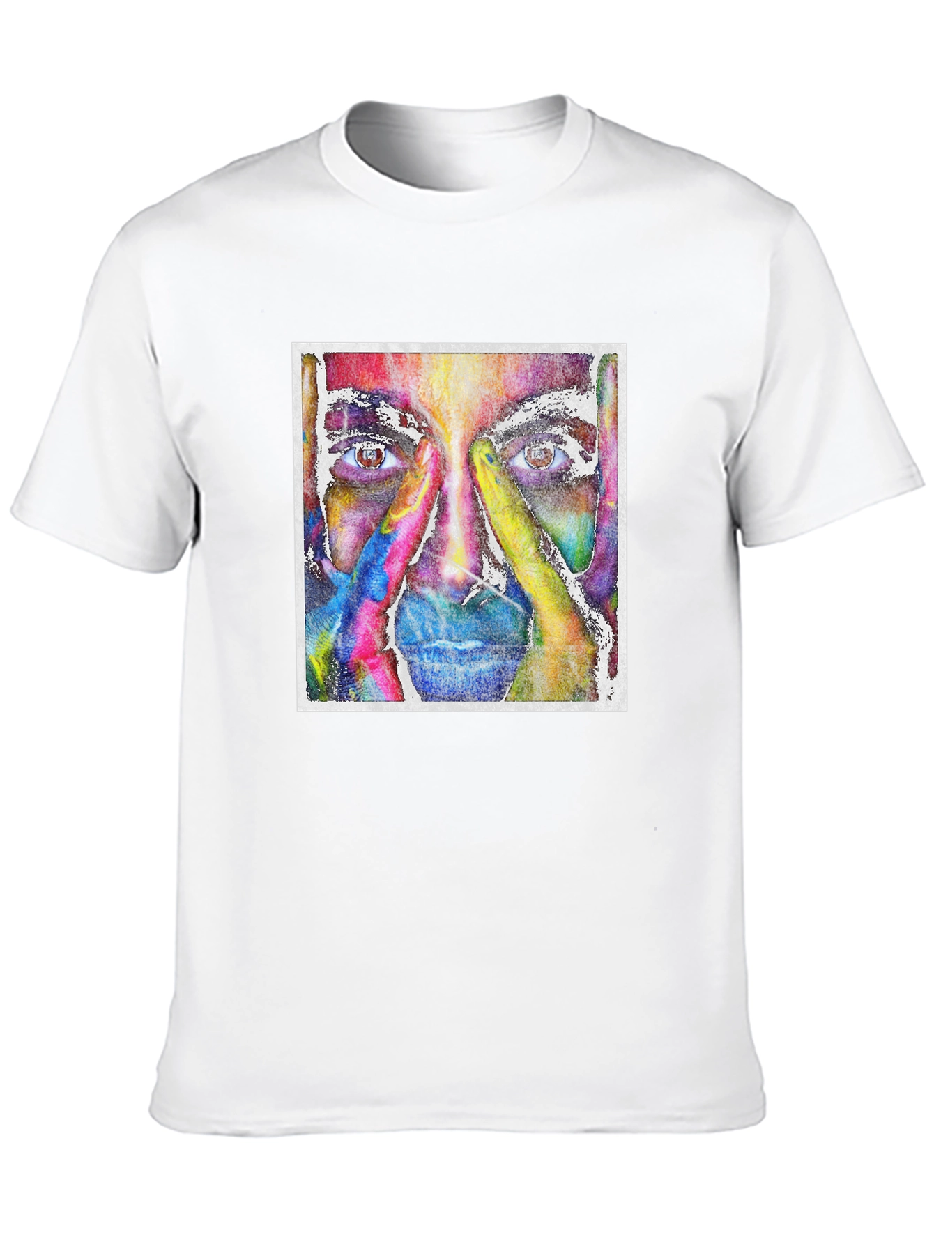 Abstract Face Graphic Tee - Unique Artistic Design