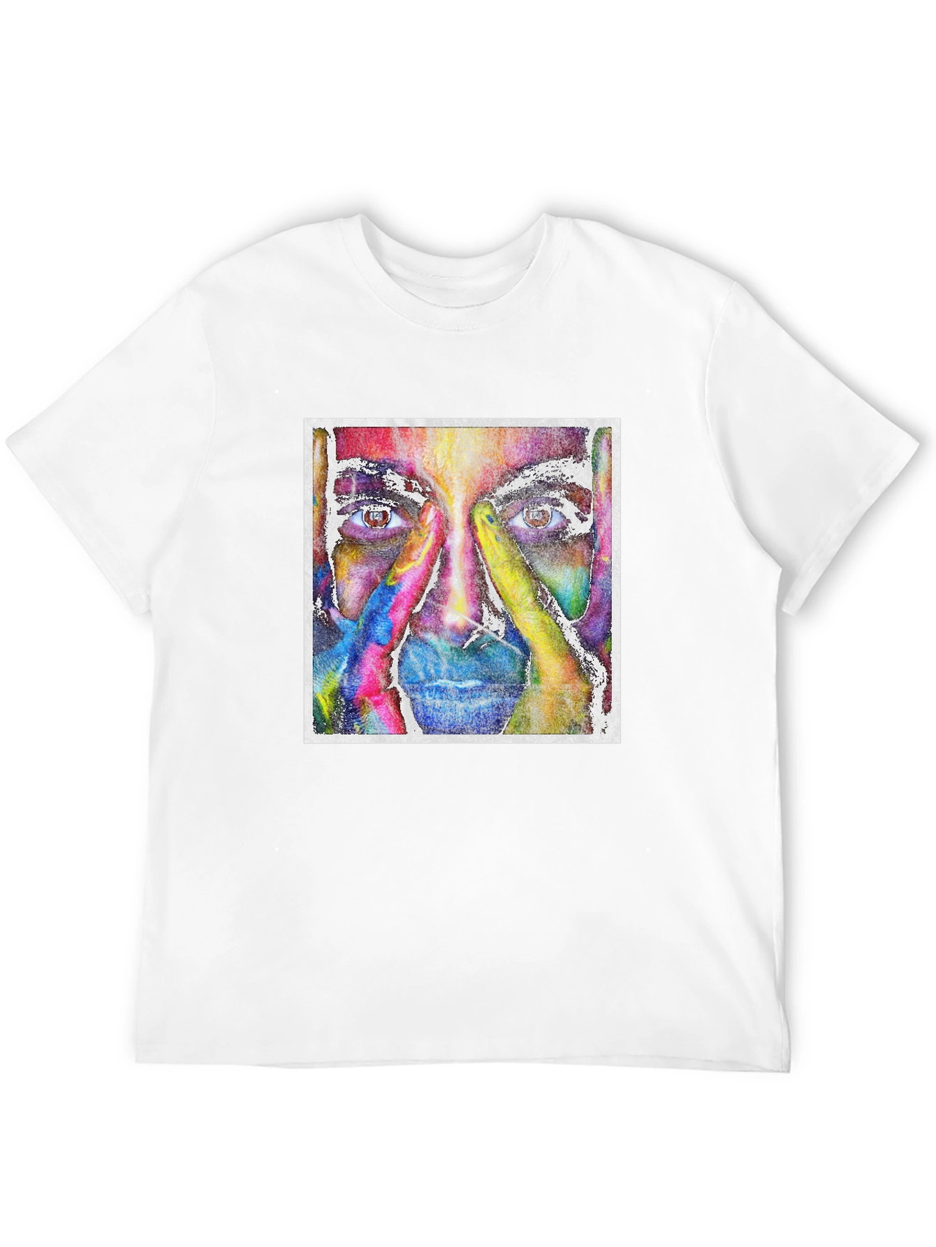 Abstract Face Graphic Tee - Unique Artistic Design