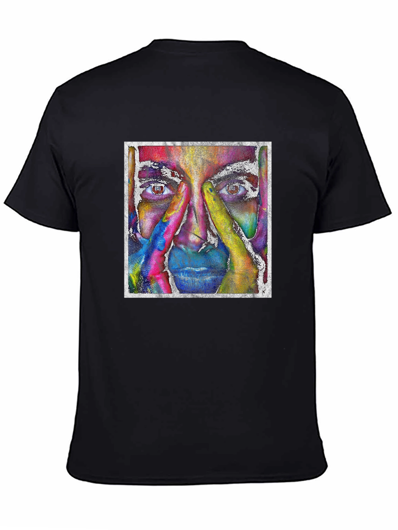 Abstract Face Graphic Tee - Unique Artistic Design