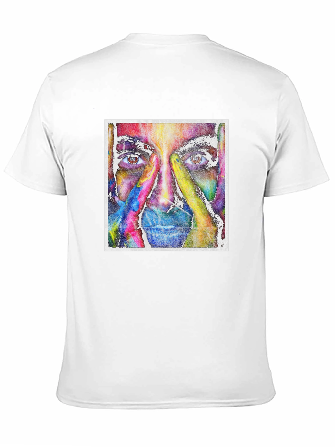 Abstract Face Graphic Tee - Unique Artistic Design