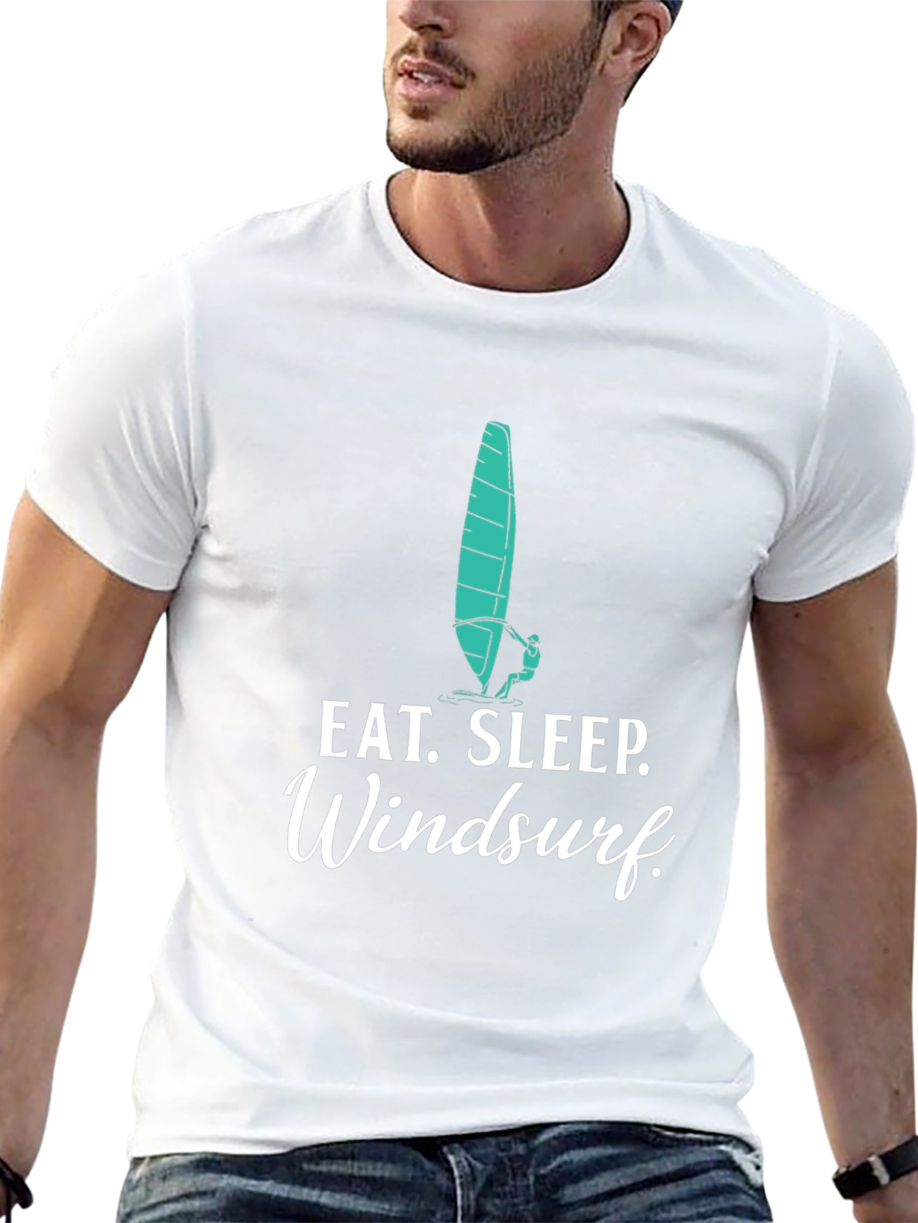 Eat. Sleep. Windsurf. Black Graphic Tee
