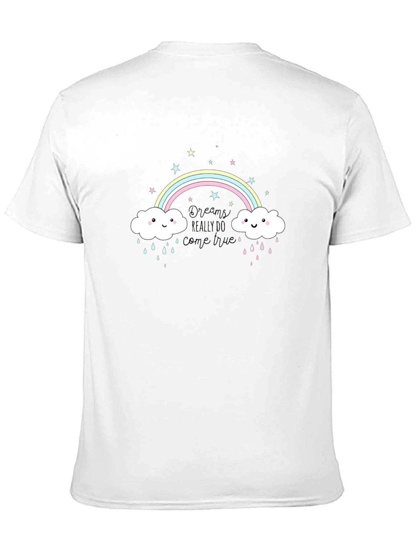 Rainbow Cloud Graphic Tee - Black Cotton T-Shirt