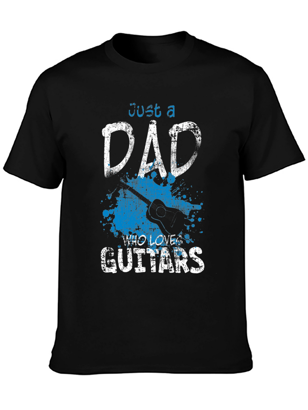 Dad Who Loves Guitars Black T-Shirt