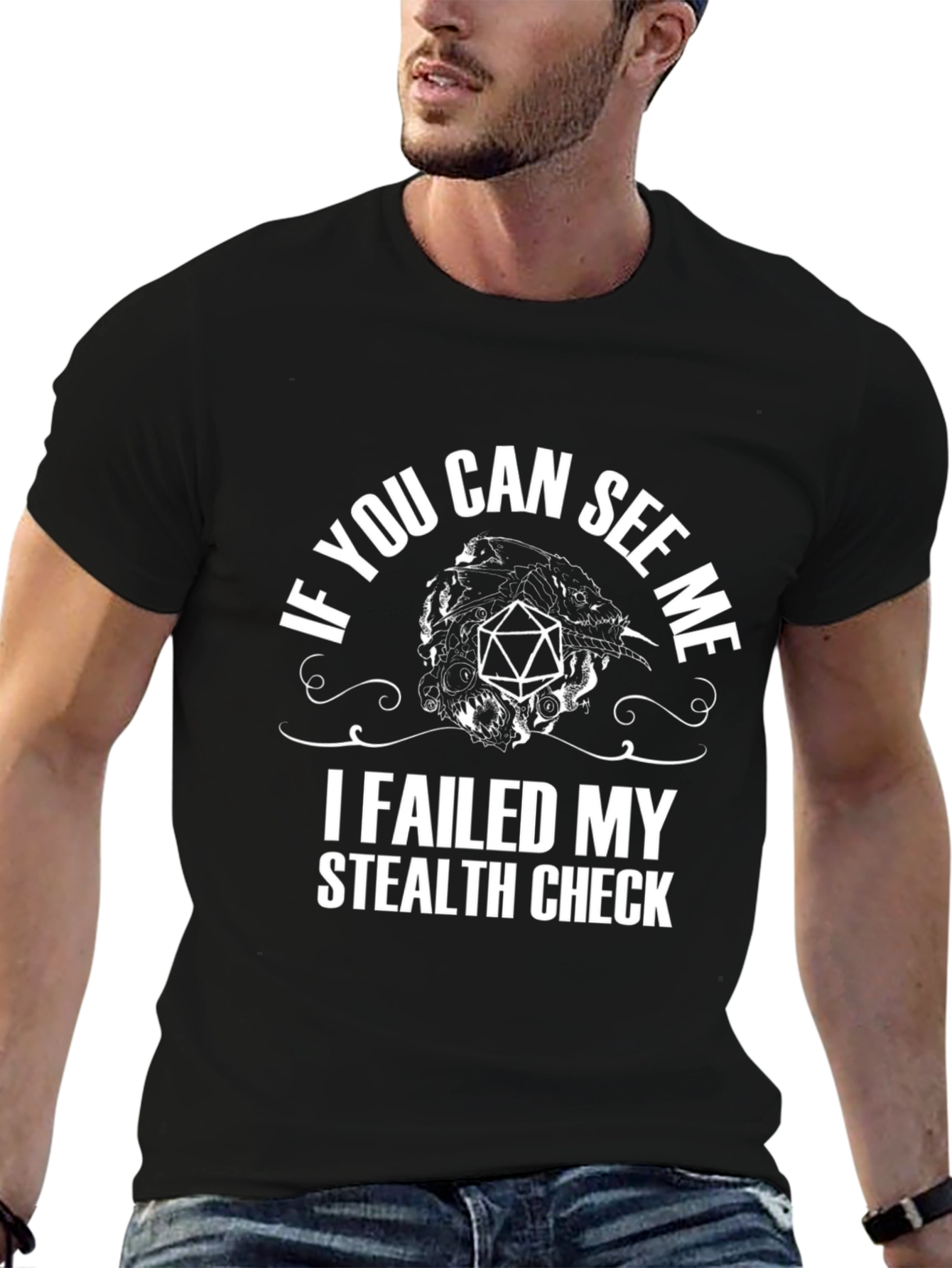 Failed Stealth Check D20 T-Shirt - Gamer Tee