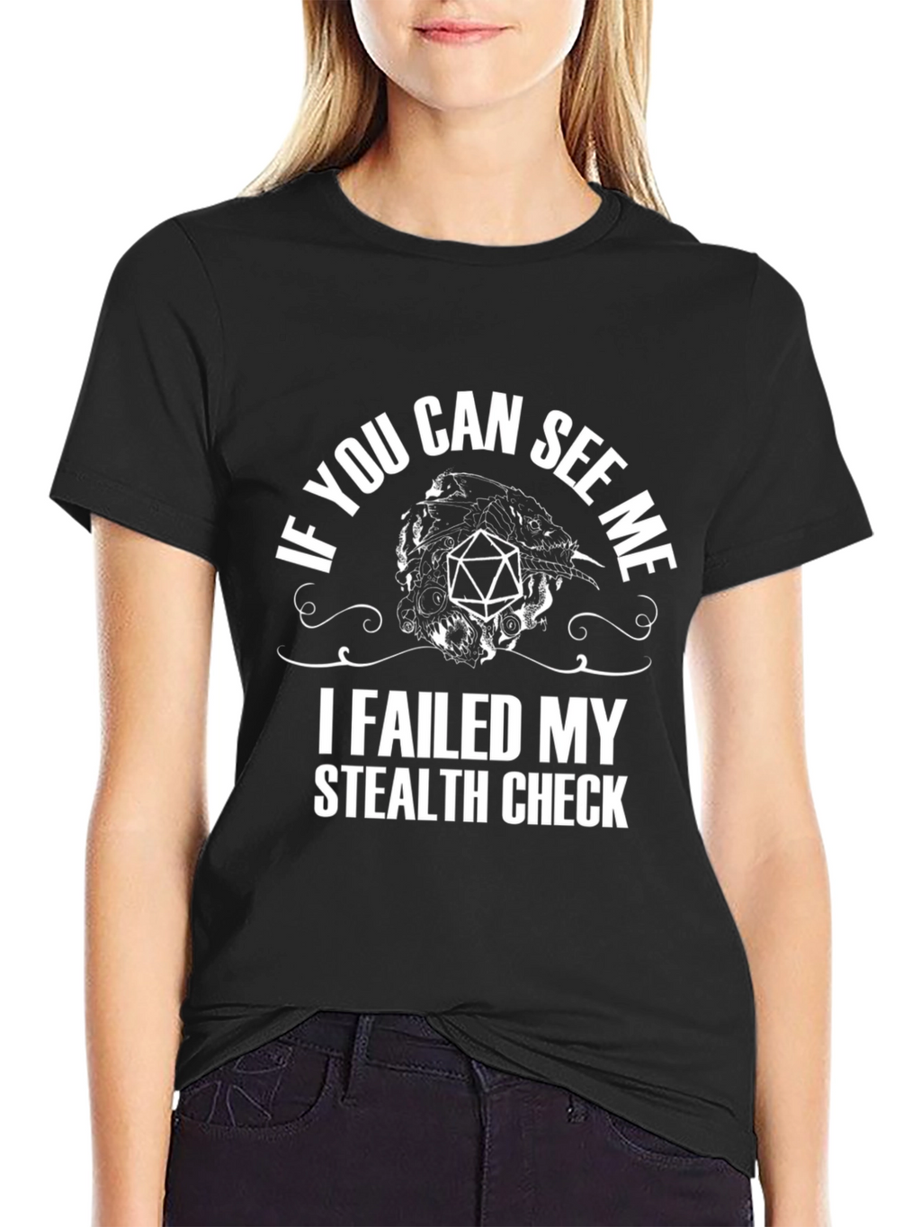 Failed Stealth Check D20 T-Shirt - Gamer Tee