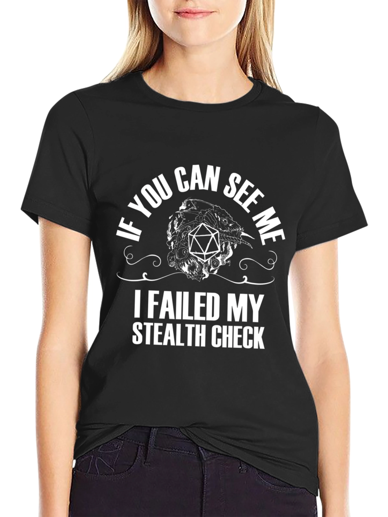 Failed Stealth Check D20 T-Shirt - Gamer Tee