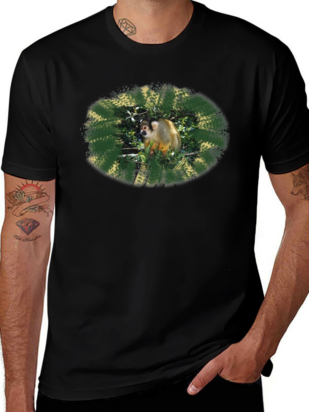 Monkey Graphic Black T-Shirt