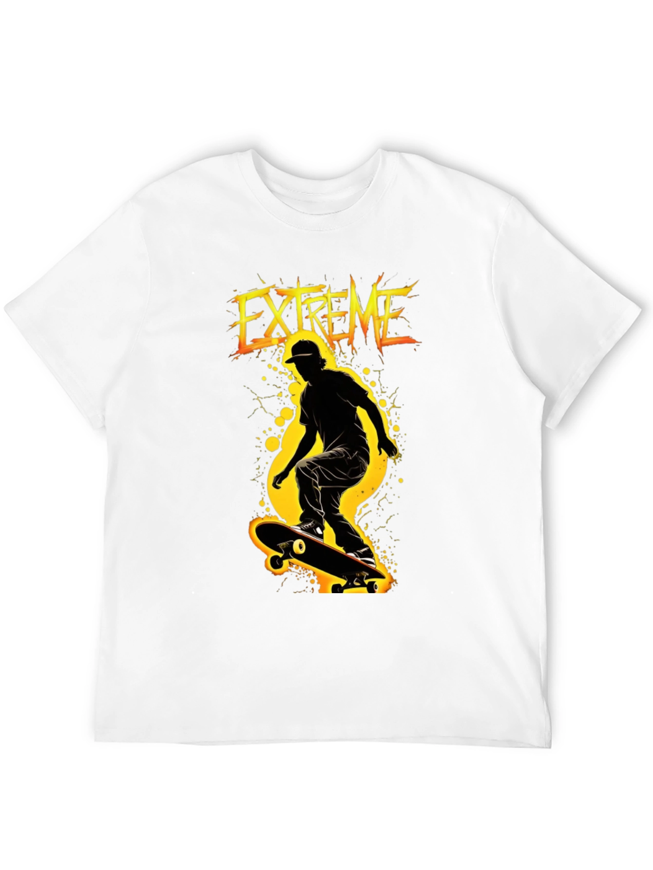 Extreme Skateboarder Black Graphic T-Shirt