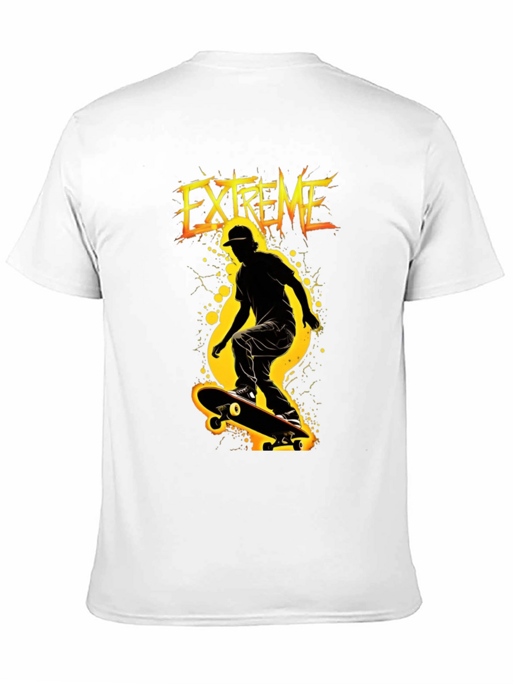 Extreme Skateboarder Black Graphic T-Shirt