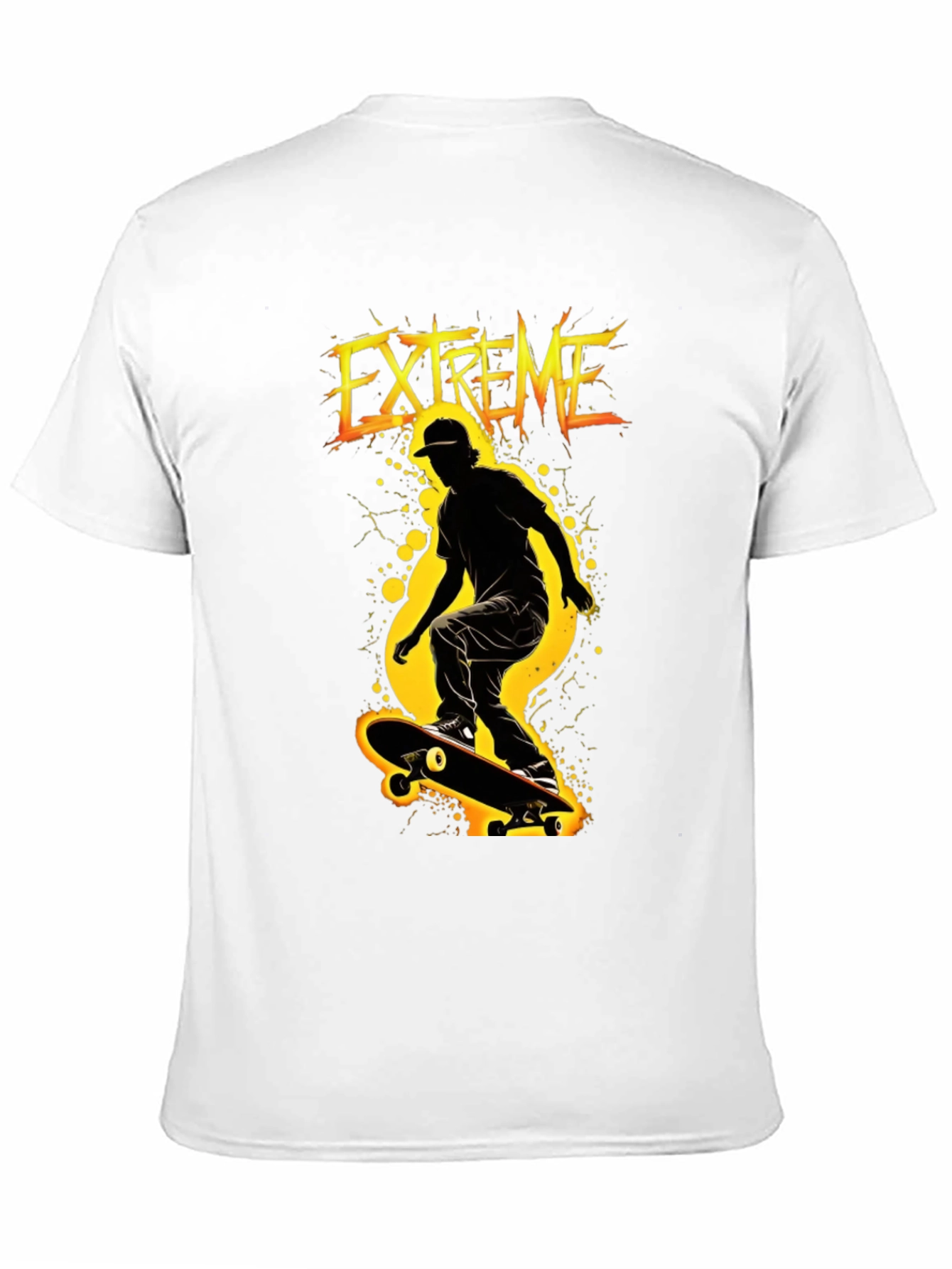 Extreme Skateboarder Black Graphic T-Shirt