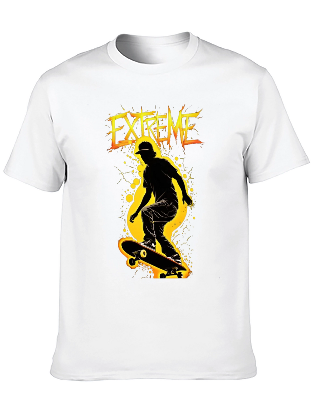 Extreme Skateboarder Black Graphic T-Shirt