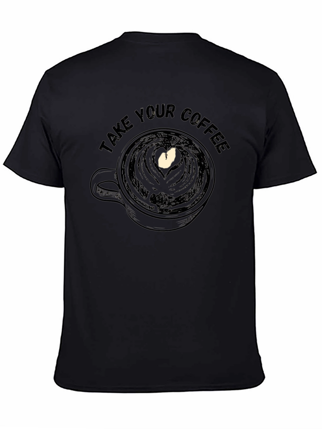 Take Your Coffee Mens Black Graphic Tee