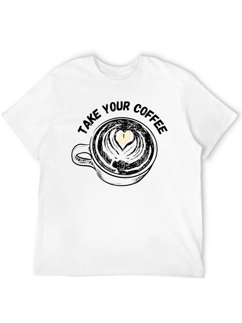 Take Your Coffee Mens Black Graphic Tee