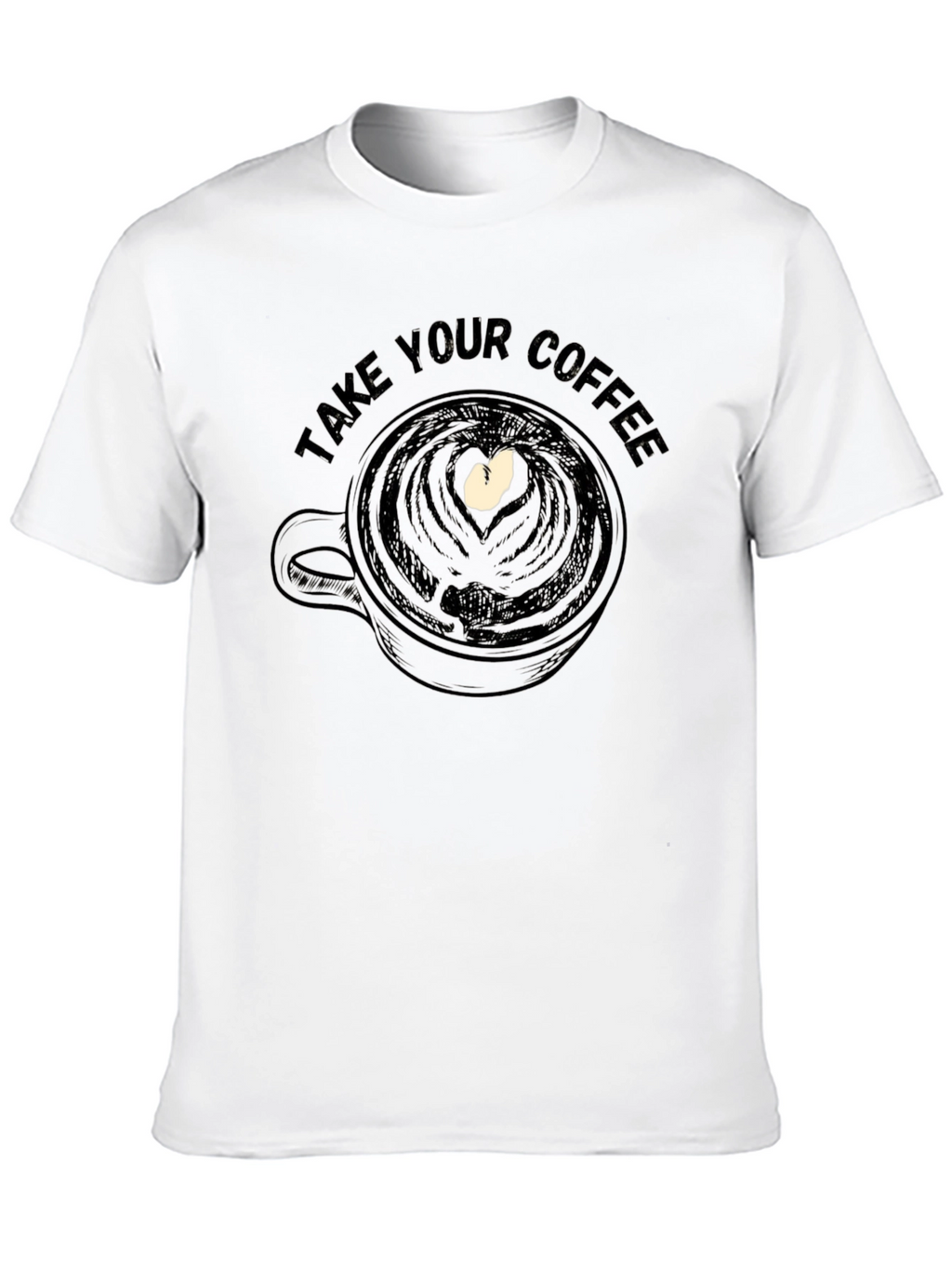 Take Your Coffee Mens Black Graphic Tee