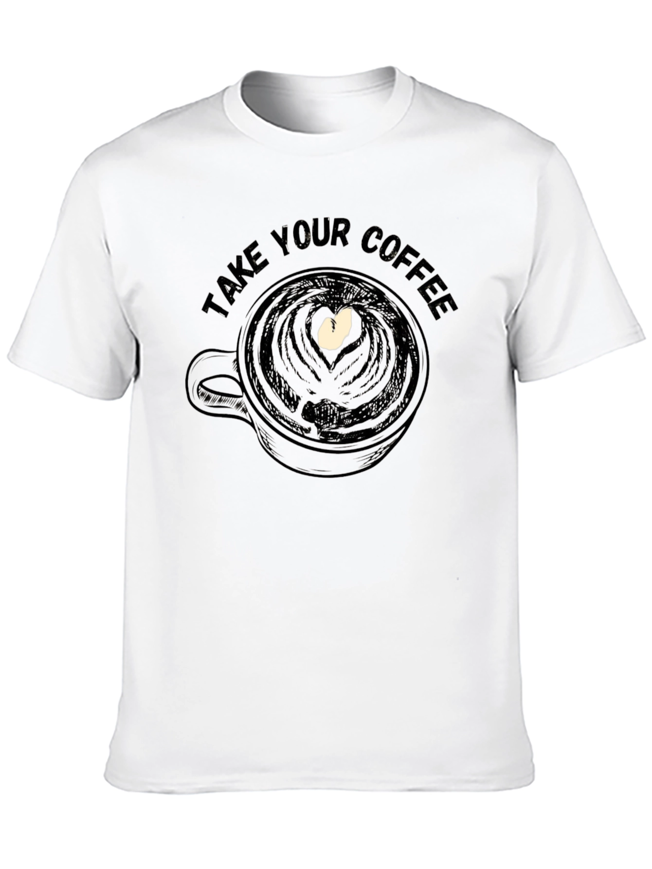 Take Your Coffee Mens Black Graphic Tee