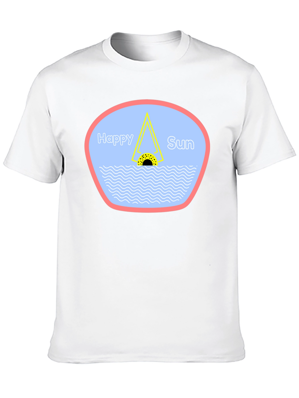 Happy Sun Graphic Tee - Black Cotton T-Shirt