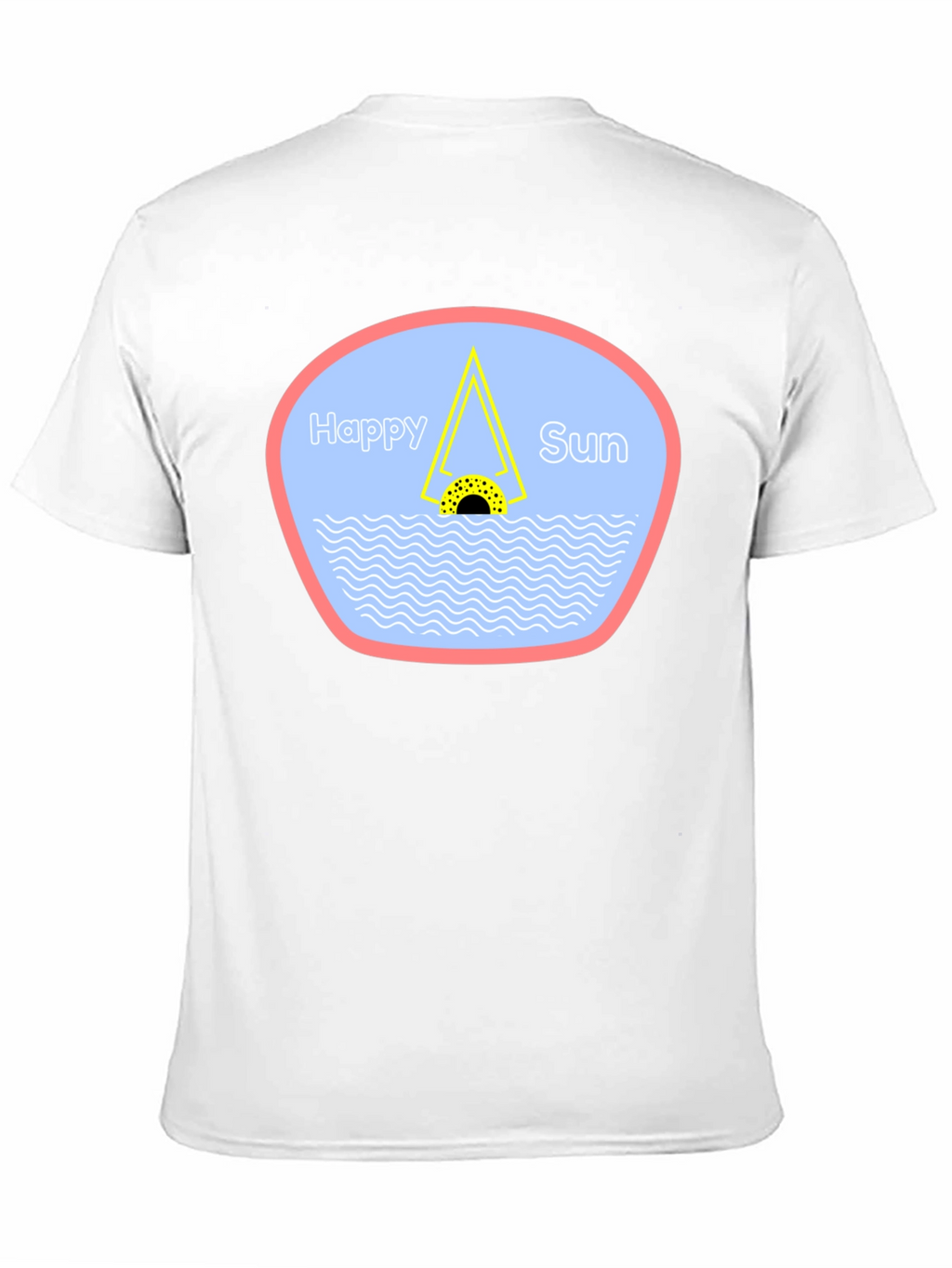 Happy Sun Graphic Tee - Black Cotton T-Shirt