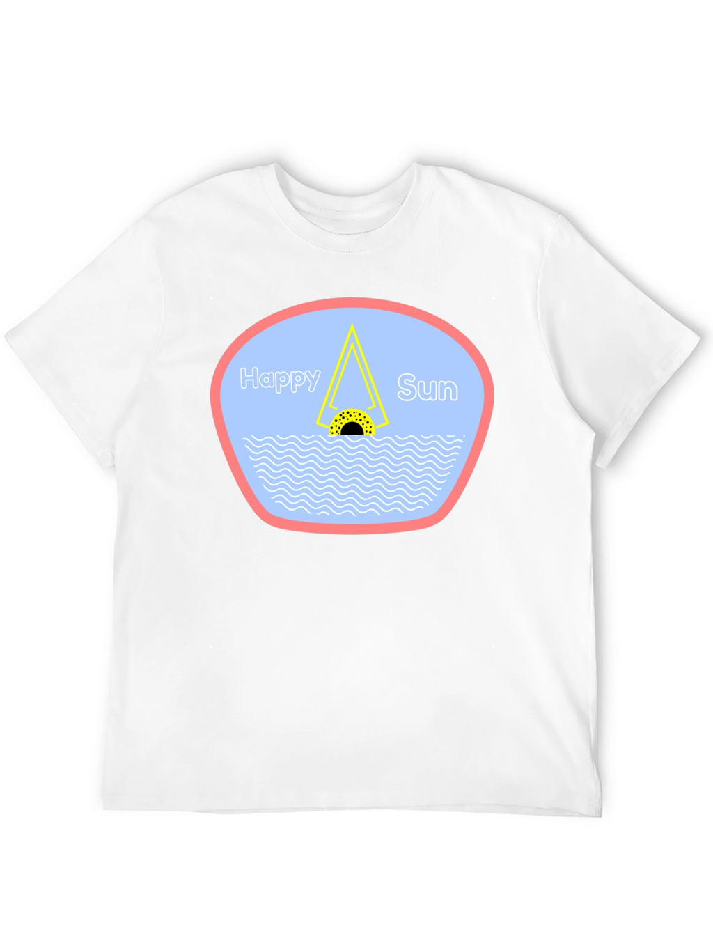 Happy Sun Graphic Tee - Black Cotton T-Shirt