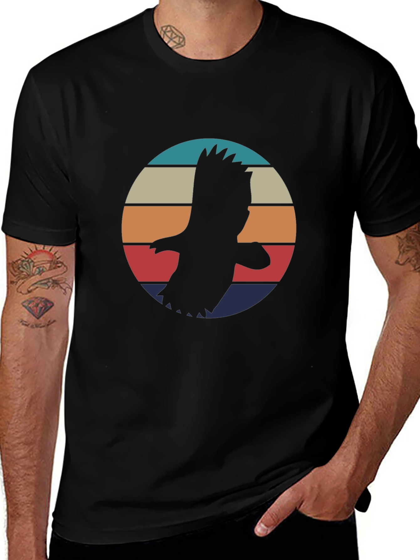Retro Eagle Graphic Tee - Vintage Style Bird T-Shirt
