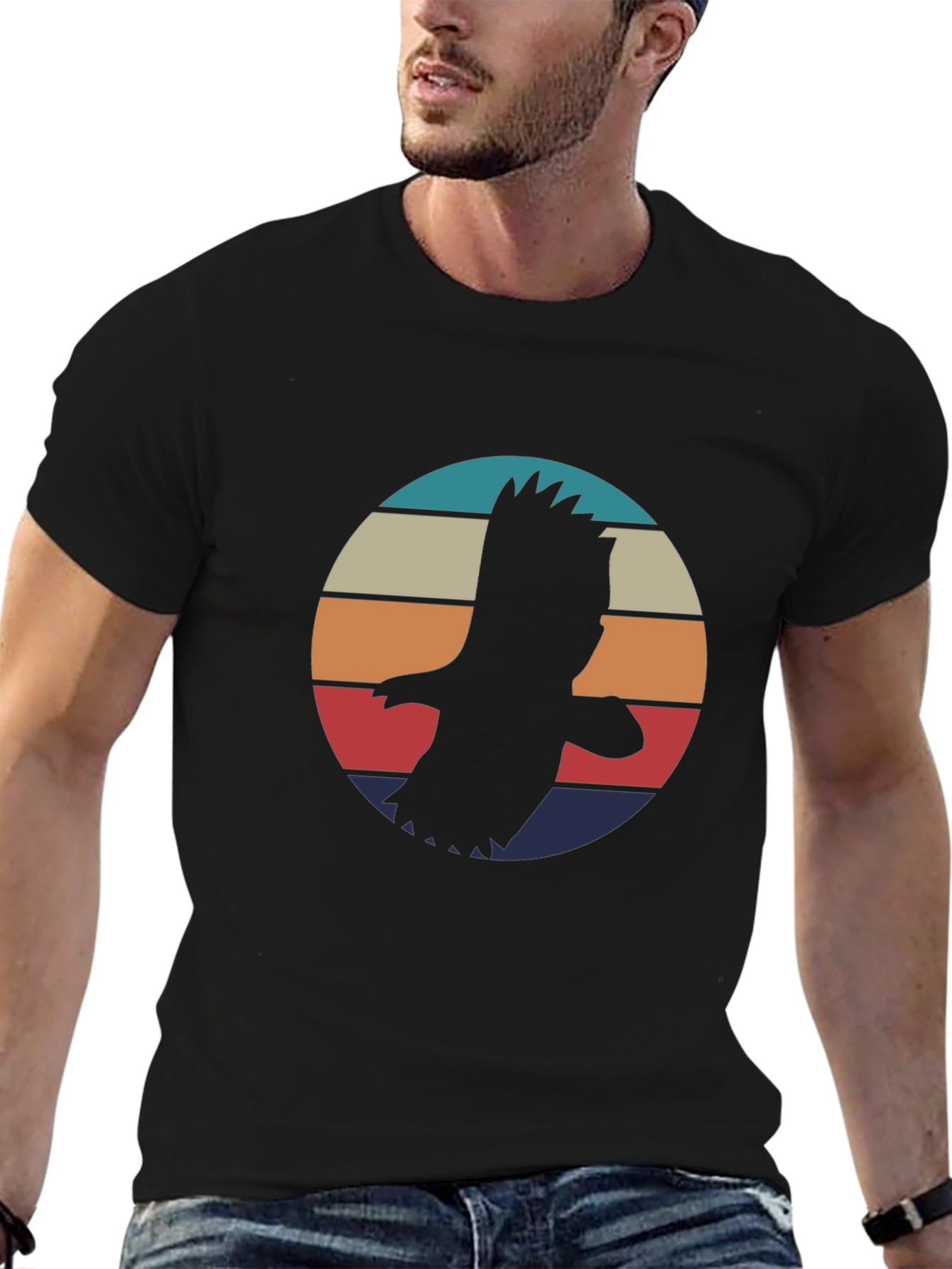 Retro Eagle Graphic Tee - Vintage Style Bird T-Shirt